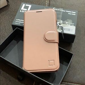 iPhone XS/X leather wallet case